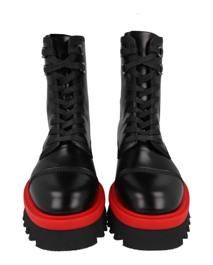 Ferragamo Kira Leather Combat Boots