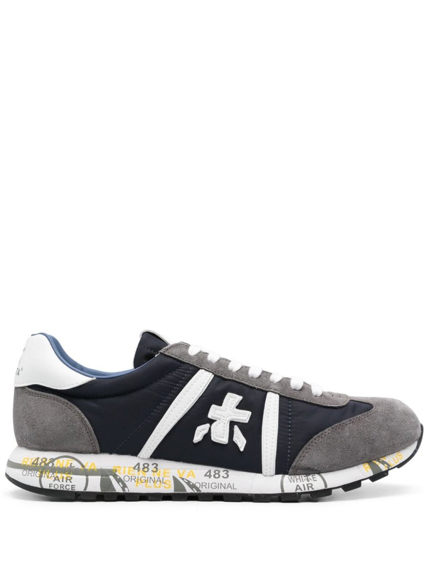 Premiata Midnight Blue Multi-Panel Suede Sneakers