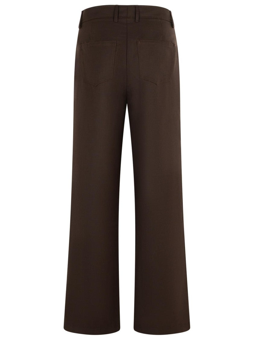 Séfr 'Jiro' Brown Wool Blend Pants