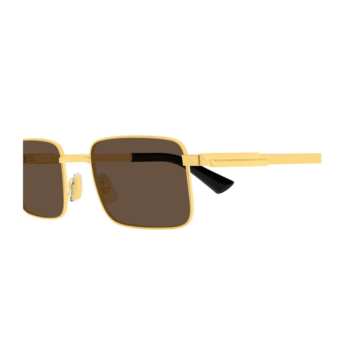 Bottega Veneta Gold Linea Ribbon Metal Rectangular Sunglasses