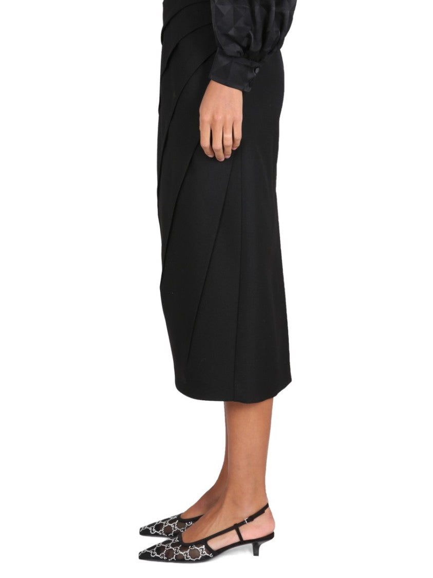 Gucci Classic Wool Skirt With Zipper Closure