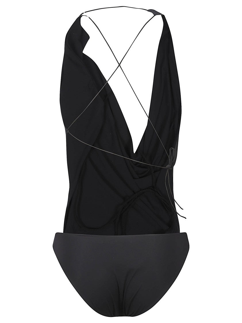 Amazuin Deep Plunge Neckline Bodysuit