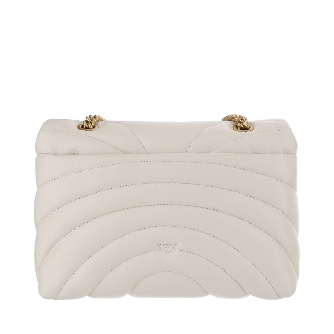 Pinko Classic Love Puff Butterfly White Nappa Leather Shoulder Bag