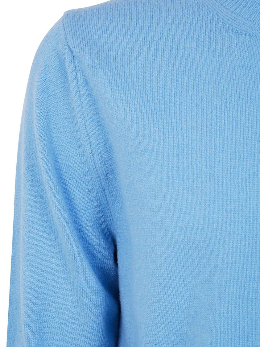 Comme Des Garçons Light Blue Long-Sleeved Crew Neck Shirt