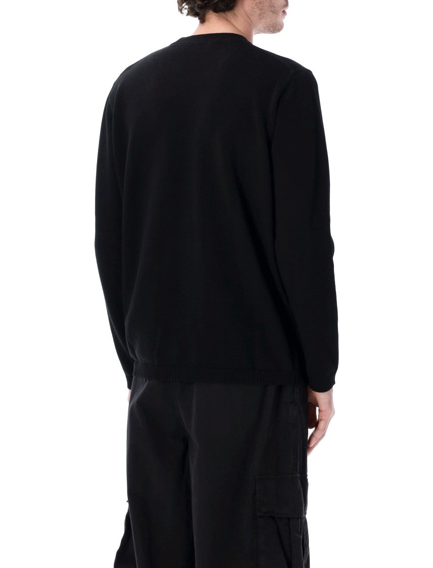 Stone Island Relaxed Fit Black Cotton Knit Jumper