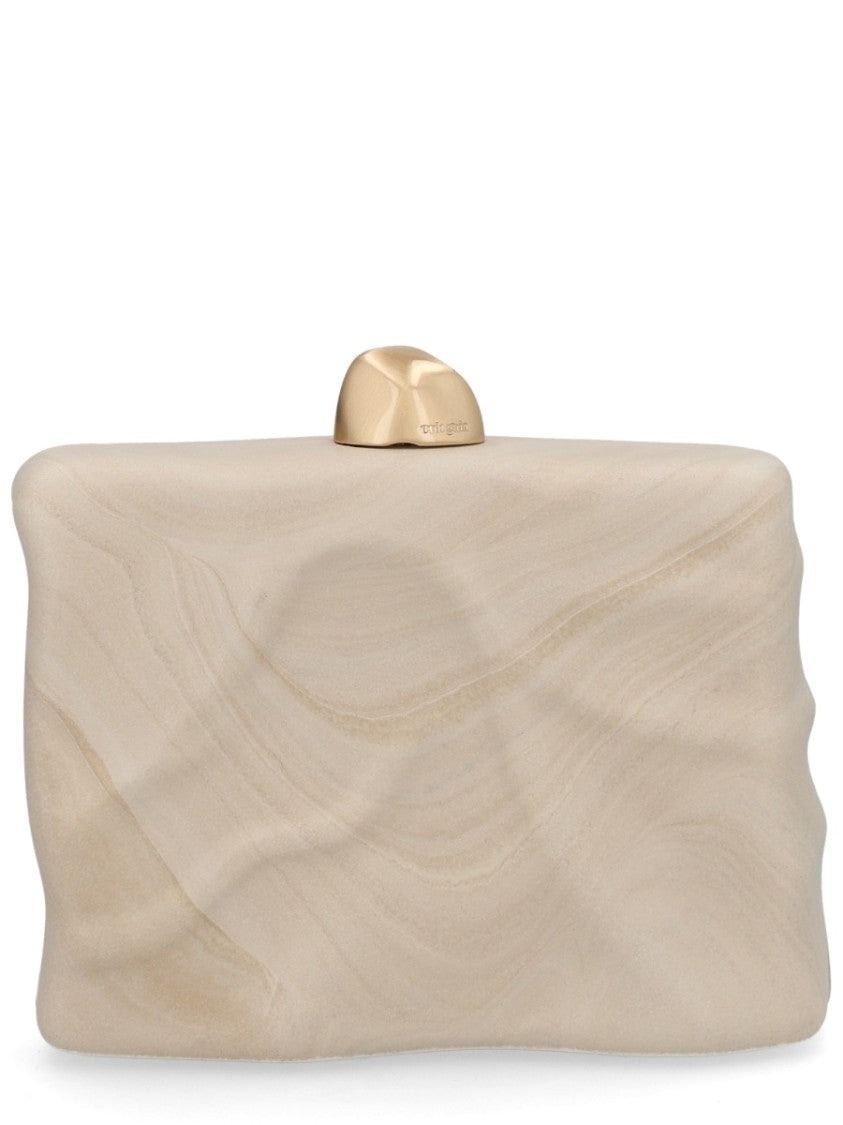 Cult Gaia Grey Acrylic Flyn Marbled Clutch