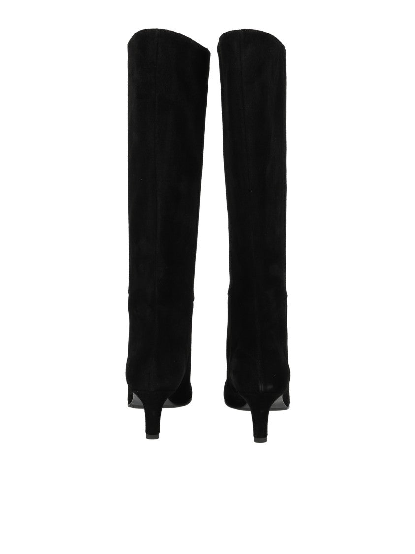 Via Roma 15 Liscio 777 Pointed-Toe Suede Knee-High Boots