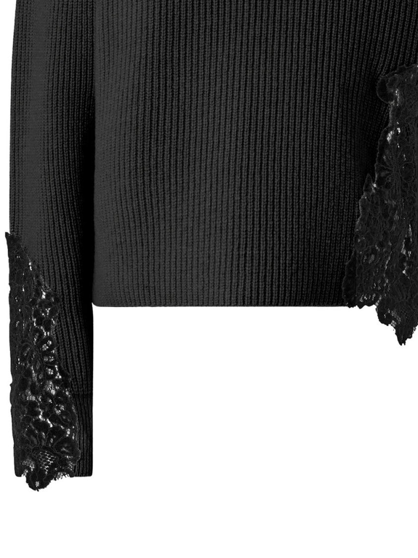 Pinko Vertical Striped Black Sweater