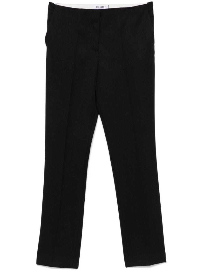 The Attico Tailored Black Pants With Subtle Pleats