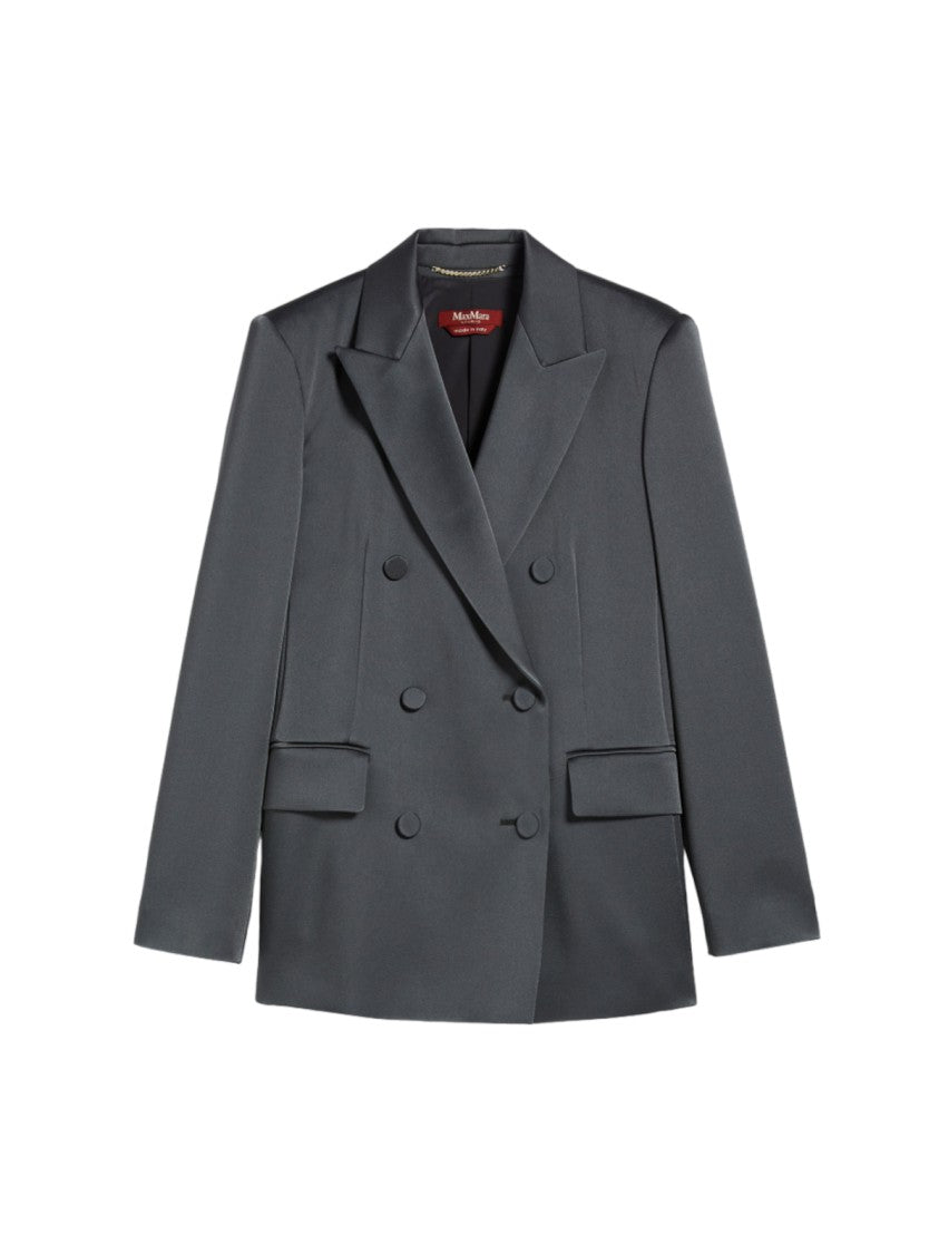 Max Mara Double-Breasted Envers Satin Blazer