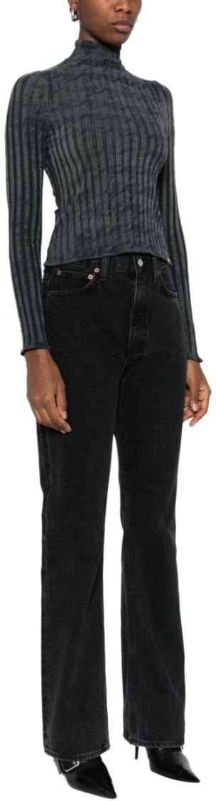 Diesel Fitted Long-Sleeve Top With Mock Neck