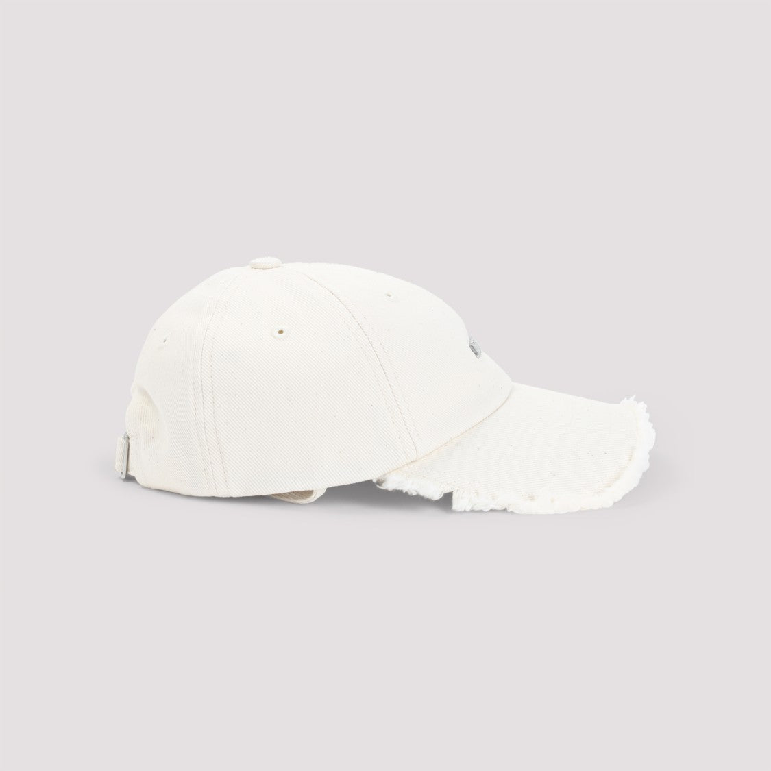 Jacquemus Frayed Brim White Cotton Cap