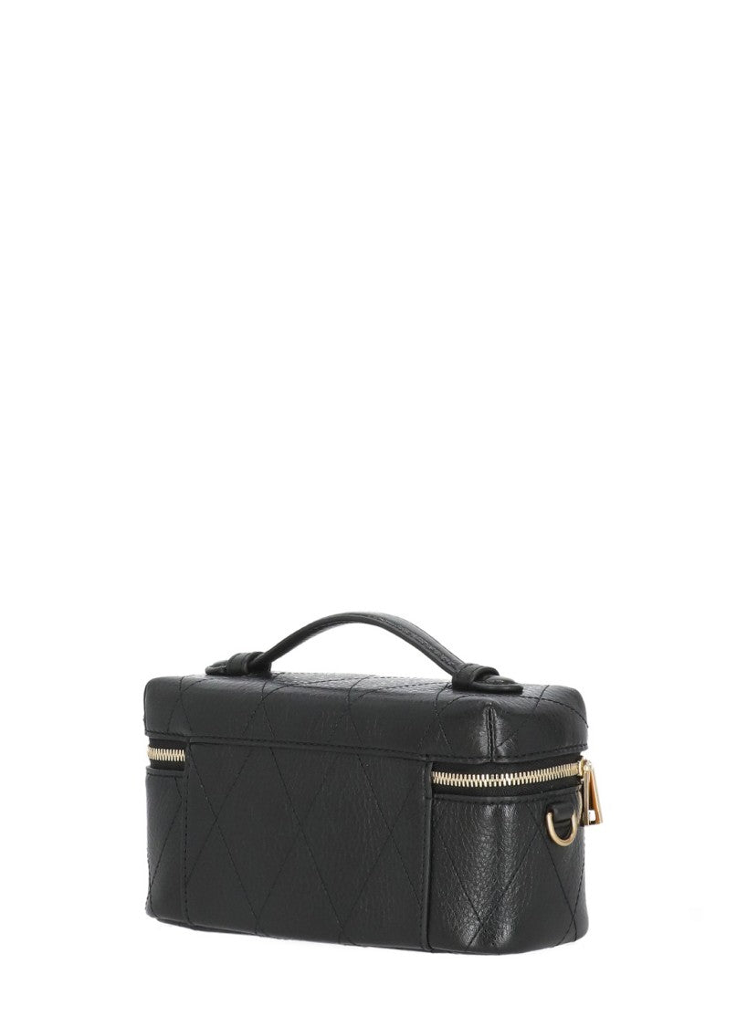 Tory Burch Black Quilted Leather Removable Strap Shoulder Bag