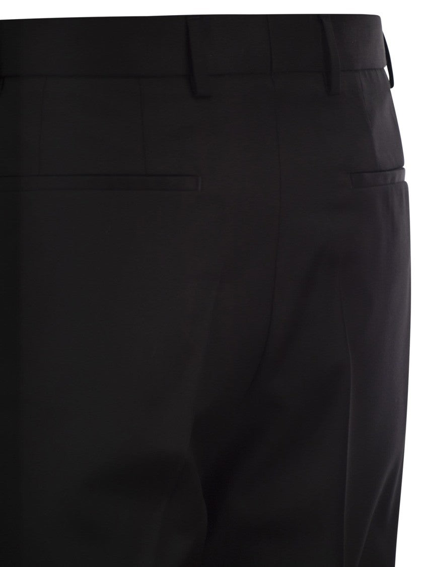 Boss Slim Fit Trousers In Virgin Wool Serge