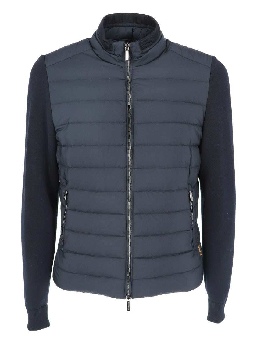 Moorer Quilted Padded Casual Jacket With Ribbed Details