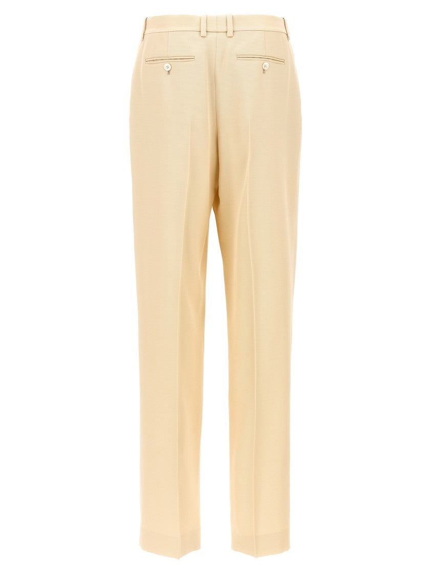 Tom Ford Front Pleated Silk And Wool Pants