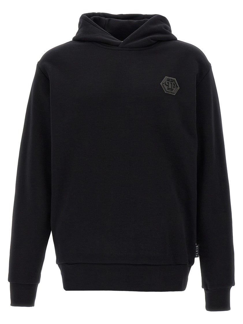 Philipp Plein Tone-On-Tone Logo Patch Hoodie With Practical Pockets
