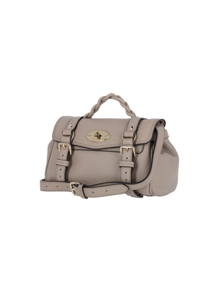 Mulberry Taupe Alexa Mini Grain Leather Bag