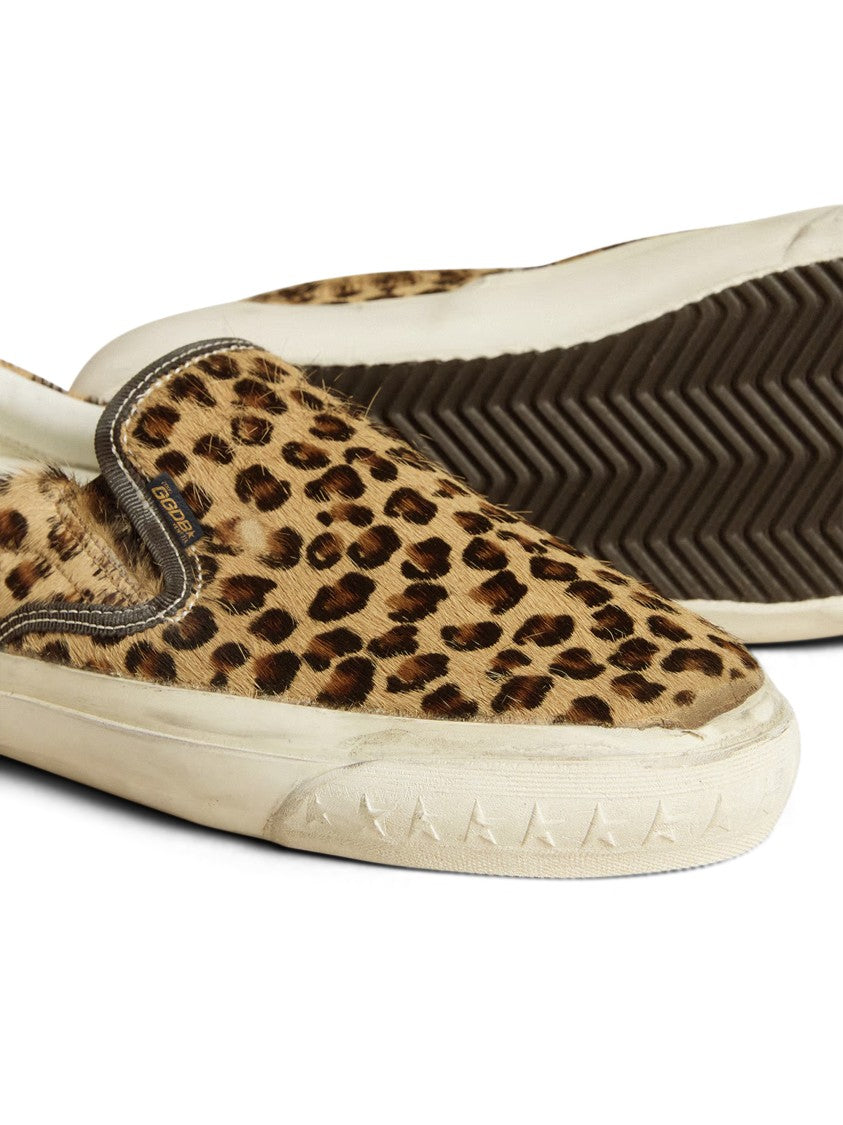 Golden Goose Slip-On Sneakers With Distinctive Leopard Print Design