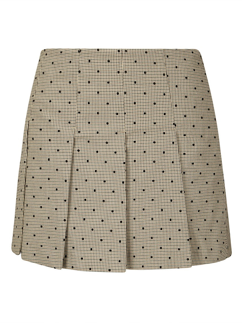 Ganni Flock Check Suiting Mini Skirt