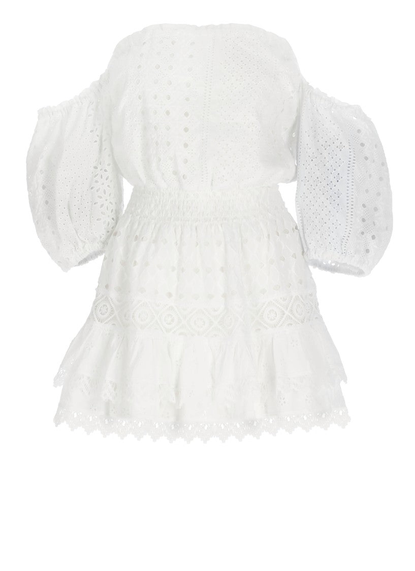 Temptation Mini Cotton Dress With All-Over Lace