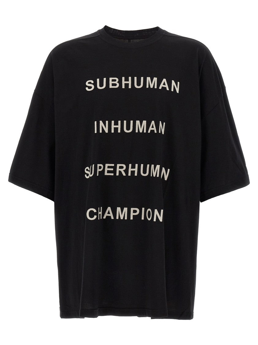 Rick Owens Oversized Black Cotton T-Shirt