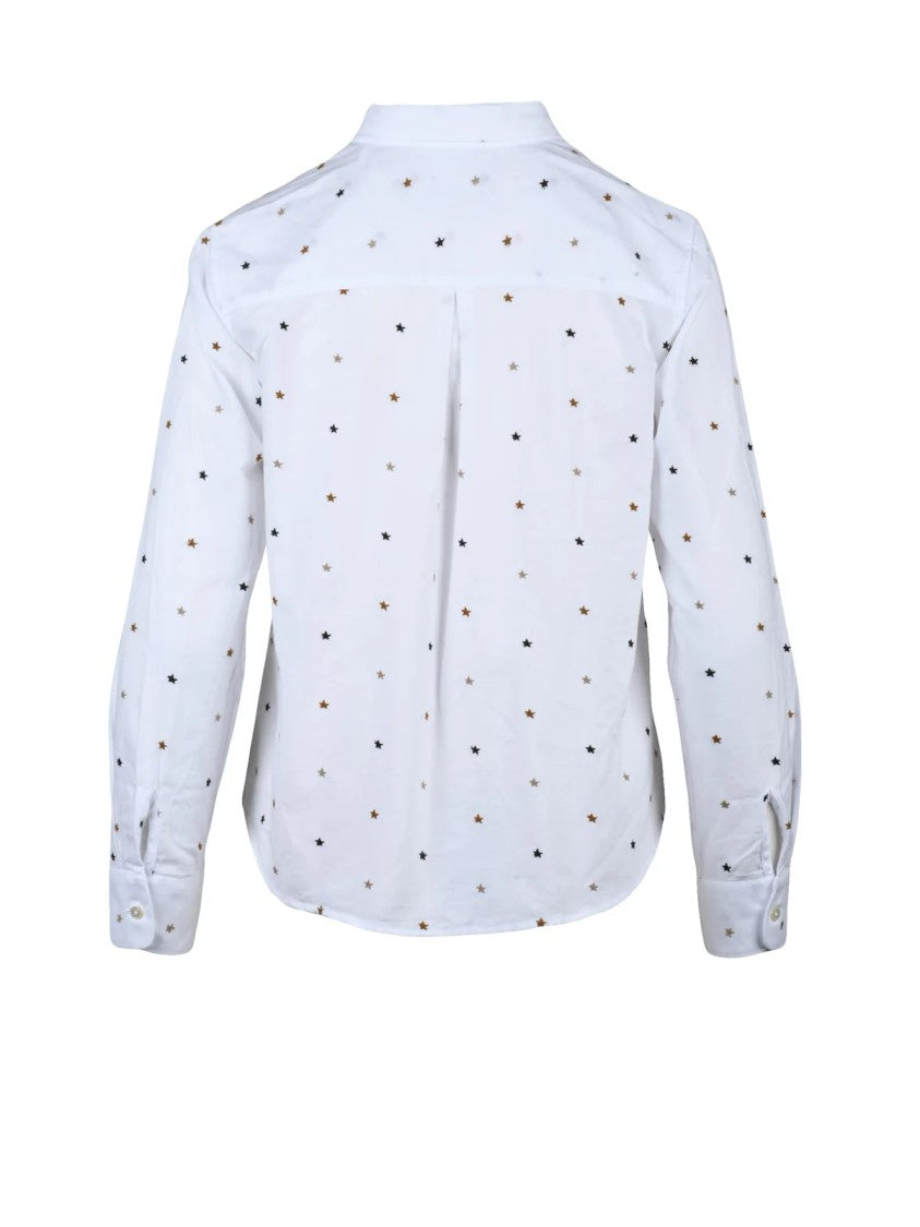 Deuxieme White Embroidered Cotton Shirt