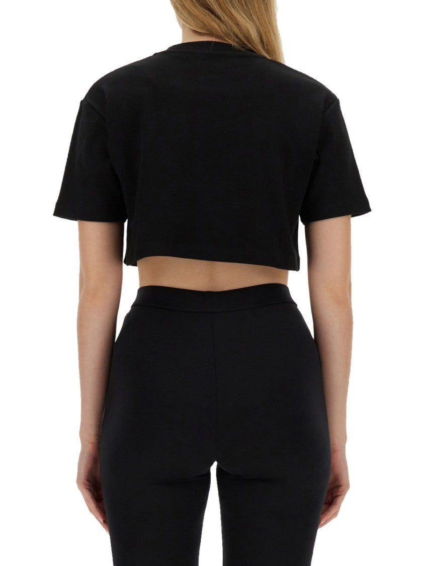 Off-White Ribbed Cropped T-Shirt