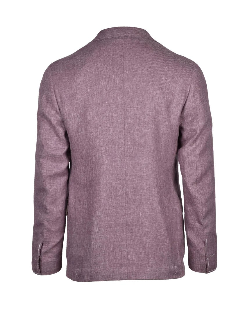 Eleventy Red Linen-Blend Unlined Blazer