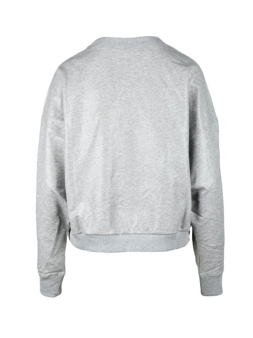 Love Moschino Grey Cotton Spandex Relaxed Fit Sweatshirt