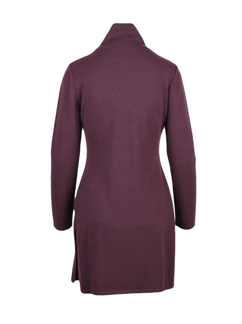 Valenti Red High Neck Wool Knit Dress