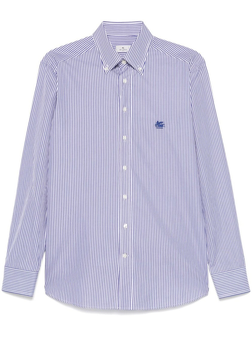 Etro Blue And White Striped Cotton Shirt