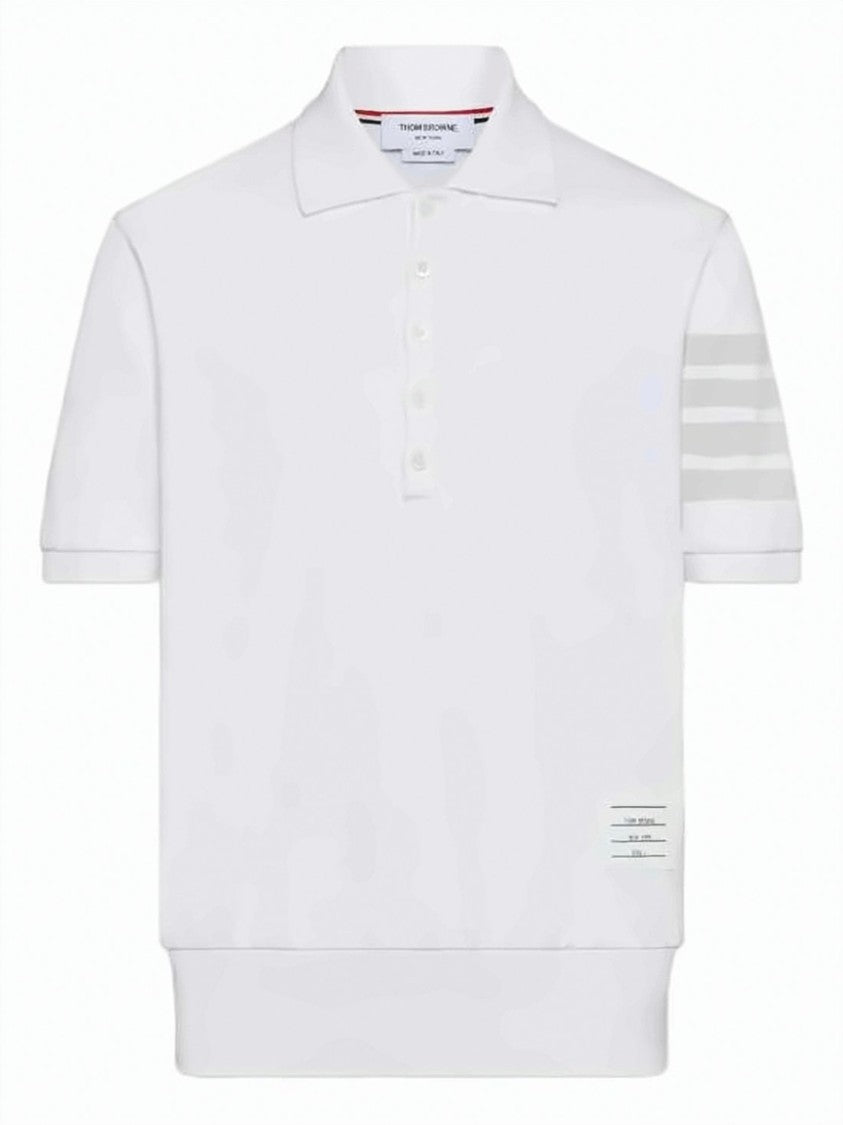 Thom Browne Garment-Overdyed Jersey Polo Shirt