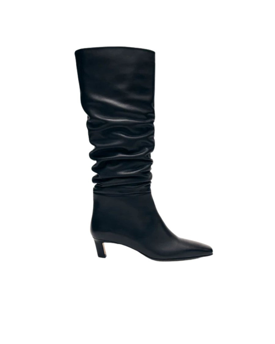 Alohas Mid-Calf Ruched Nappa Leather Boots