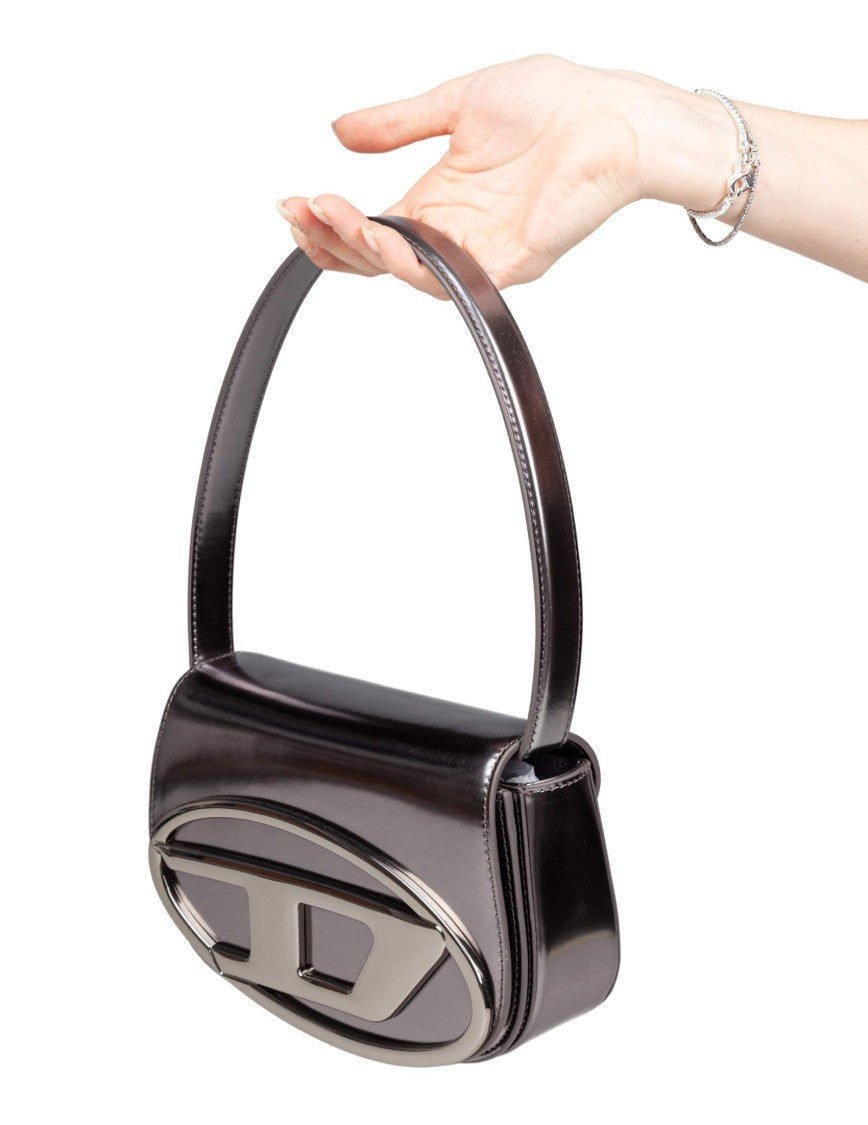 Diesel 1Dr Shoulder Bag In Grey Color Mirror Leather