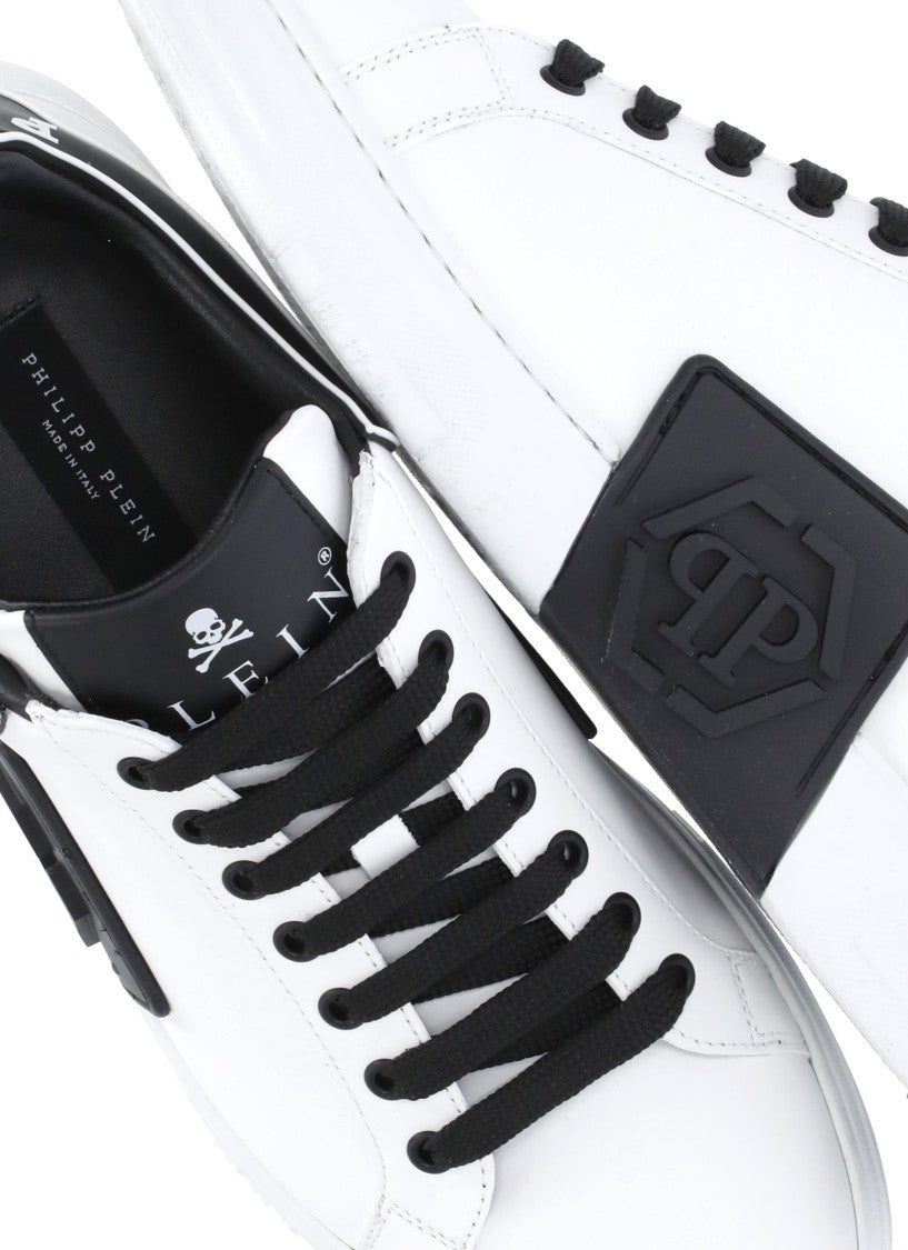 Philipp Plein White Phantom Metal Accent Sneakers