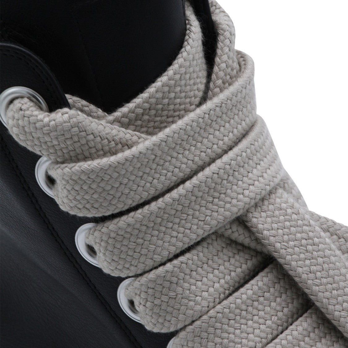 Rick Owens High-Top Sneakers With Oversized Light Grey Lace