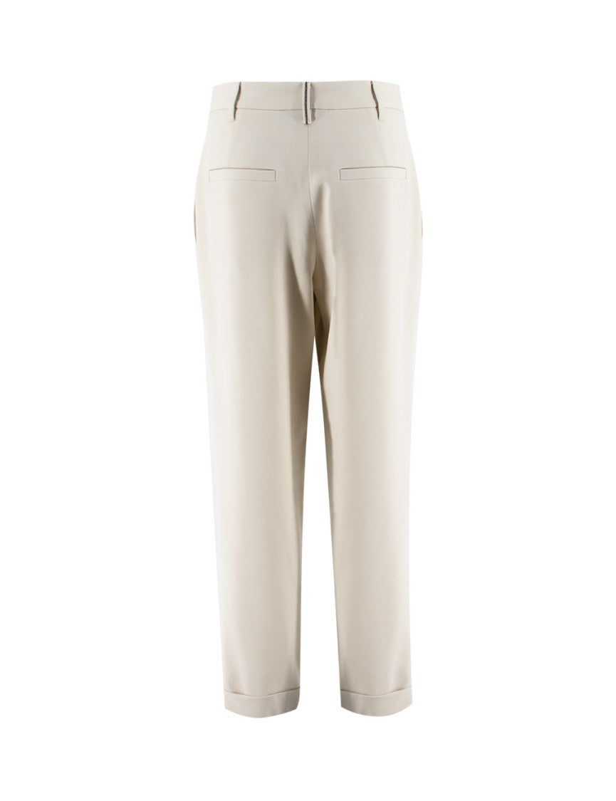 Brunello Cucinelli Beige Slouchy Trousers