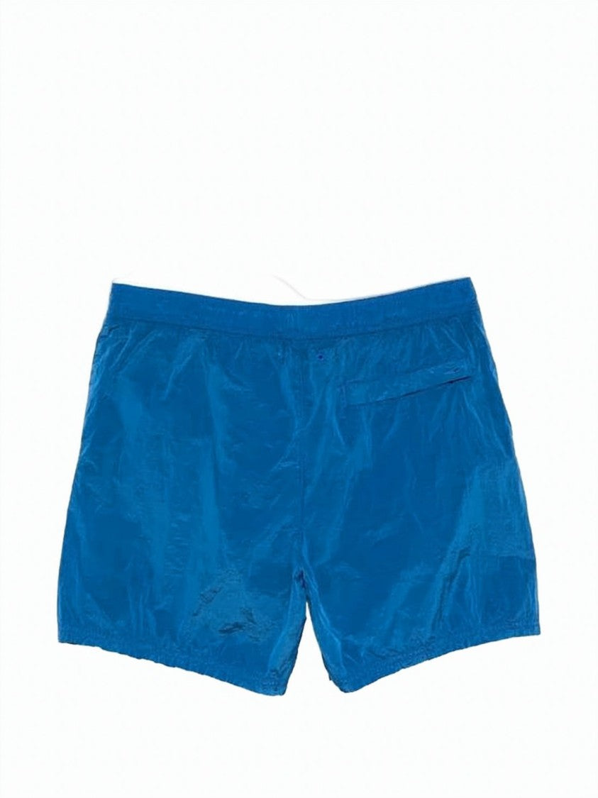 Stone Island Textured Blue Shorts With Elastic Waistband