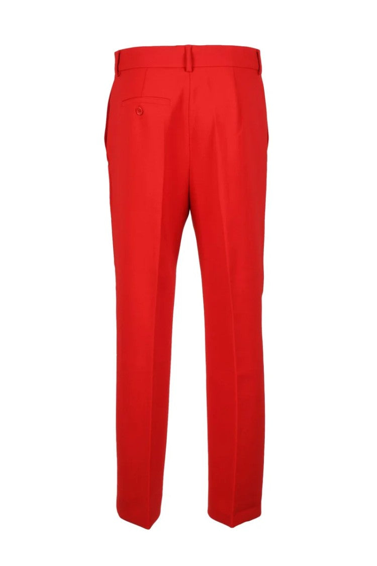 Sportmax Tailored Straight-Leg Trousers With Red Hue