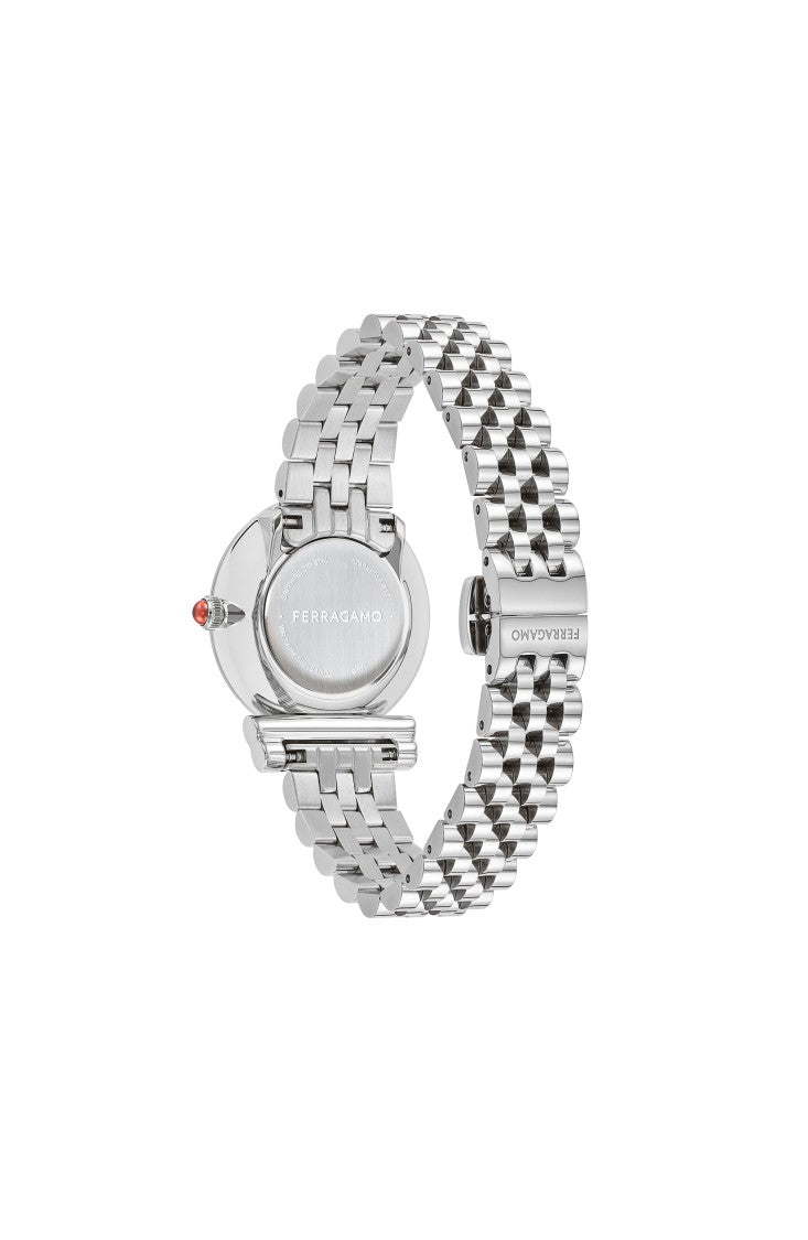Ferragamo Gancini Bracelet Watch With Grey Sunray Dial