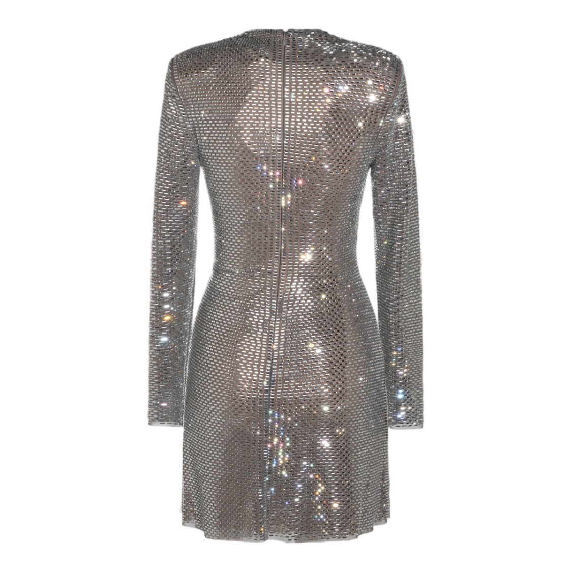 Self-Portrait Metallic Mesh Ruched Wrap Mini Dress