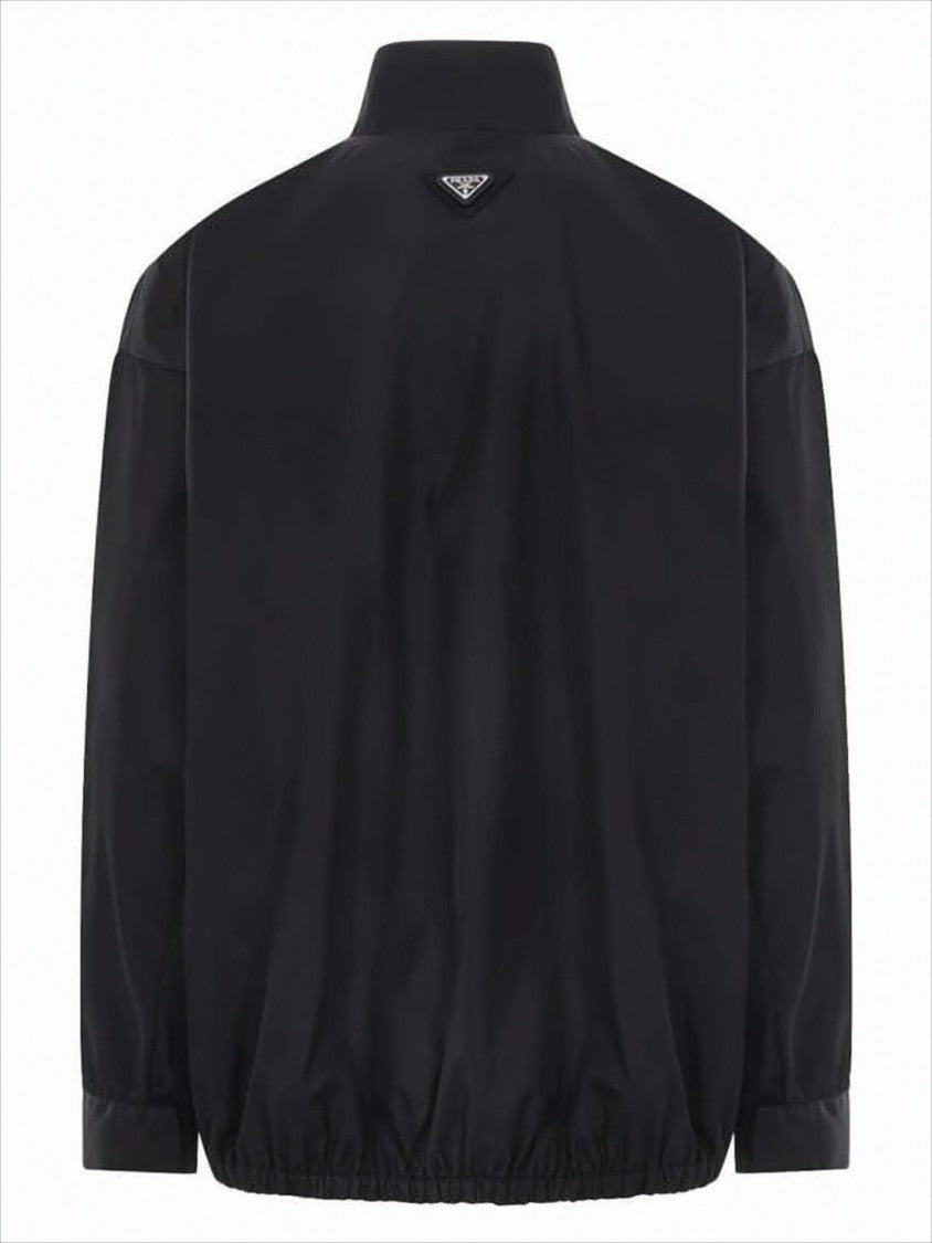 Prada Black Polyamide Jacket With High Collar
