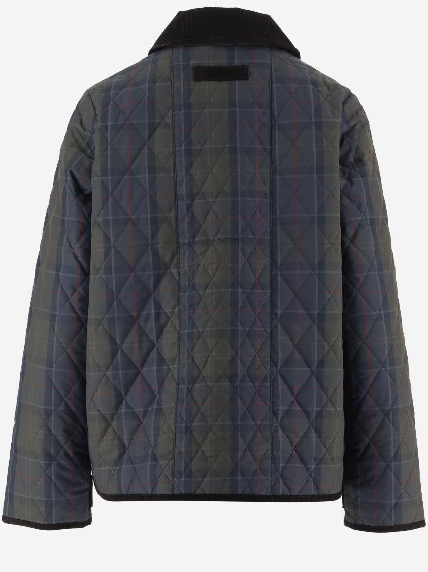 Barbour Quilted Nylon Jacket Featuring Iconic Check Design