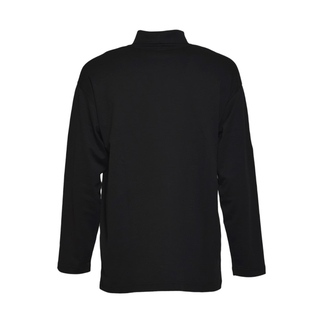Lemaire Long-Sleeved Black Top With High Neckline And Relaxed Fit