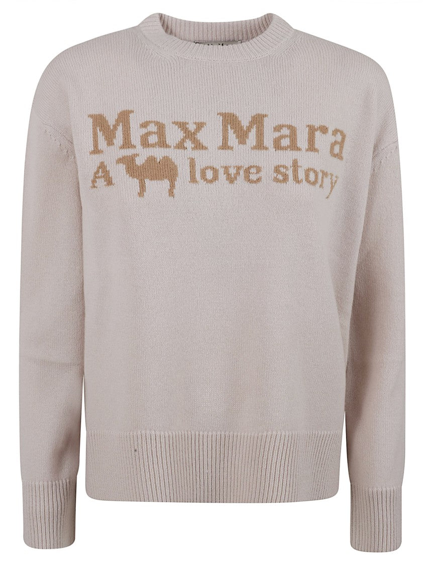 Max Mara Beige Sweater With Playful Graphic