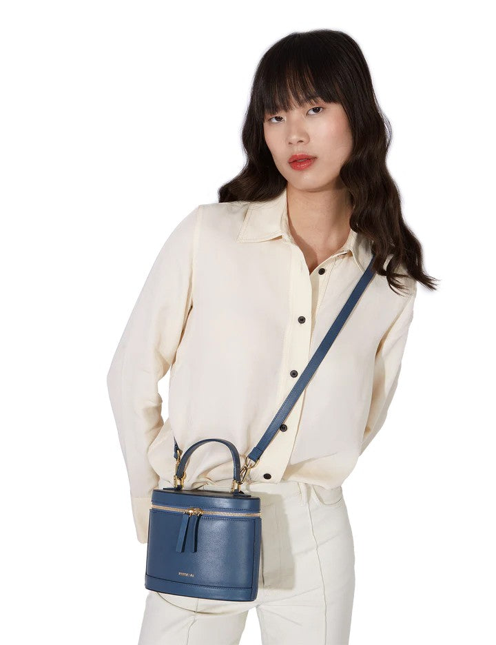 Paris64 Structured Cowhide Leather Shoulder Bag