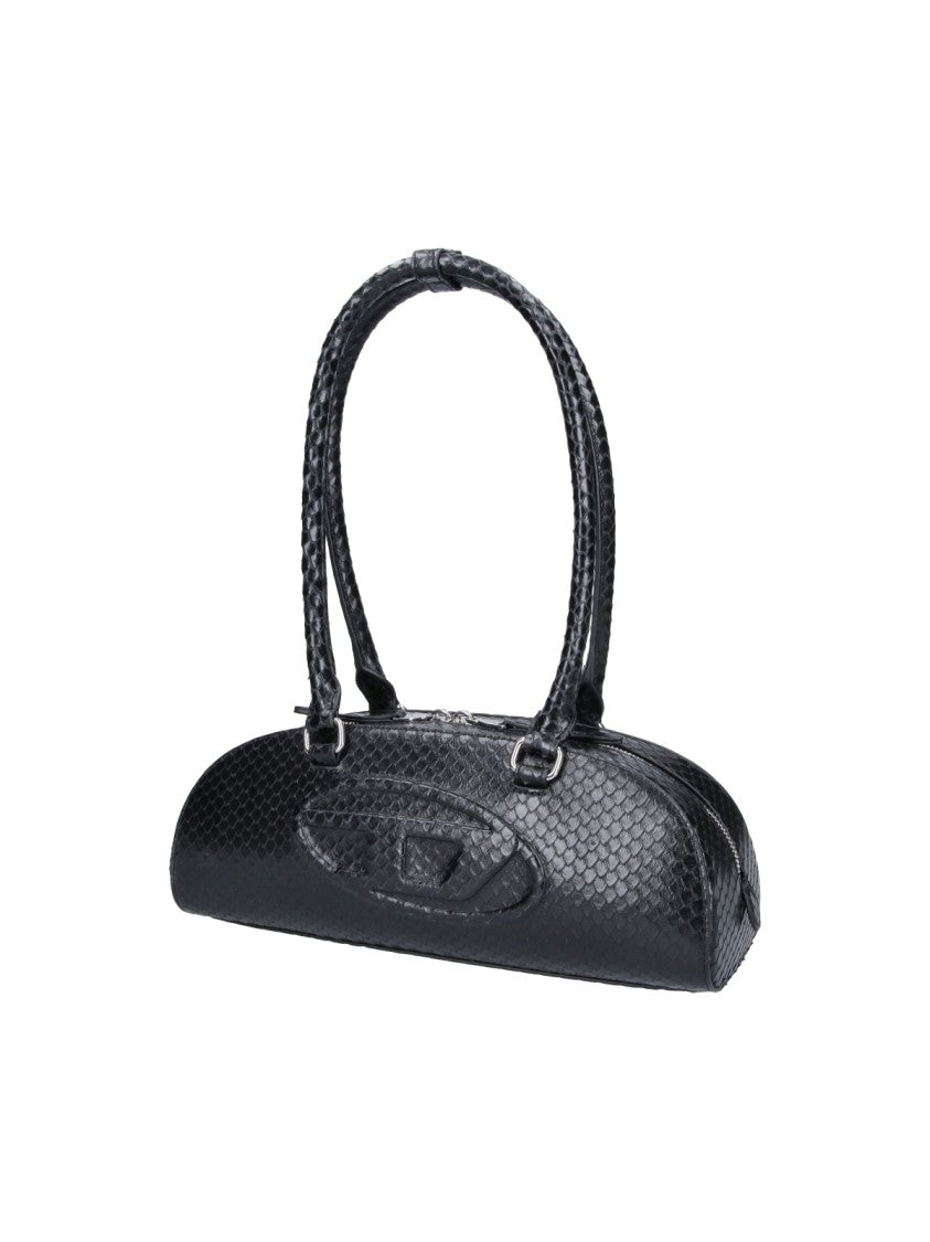 Diesel Black 1Dr Dome Snake Motif Bag