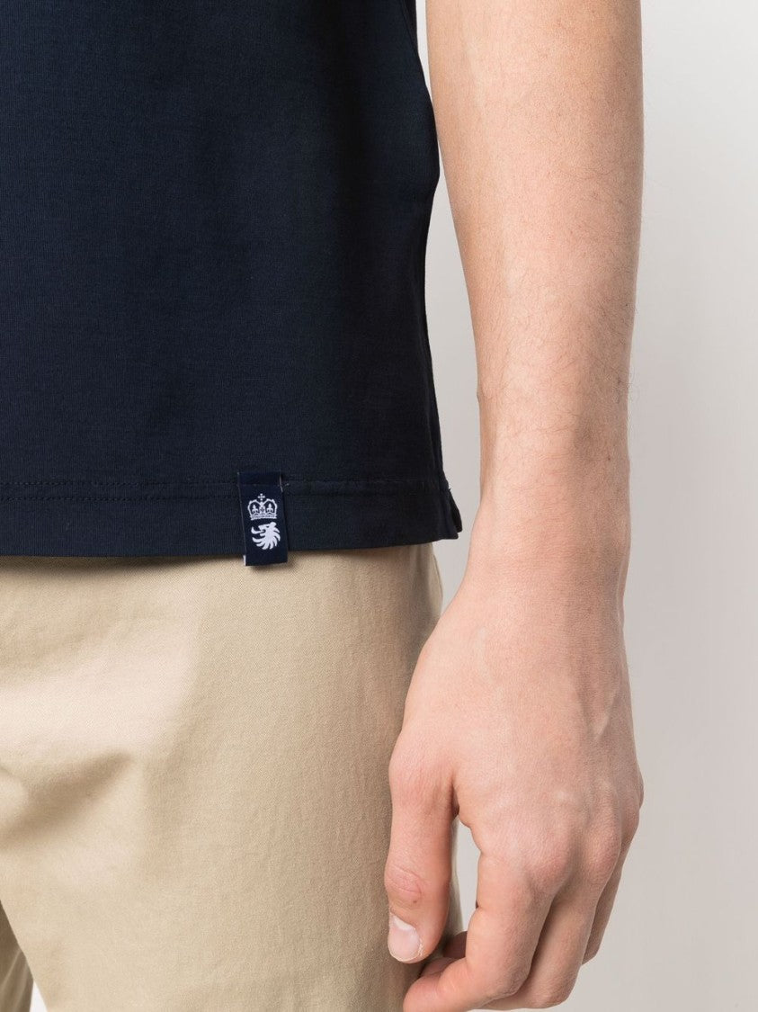 Drumohr Check Detail Cotton T-Shirt