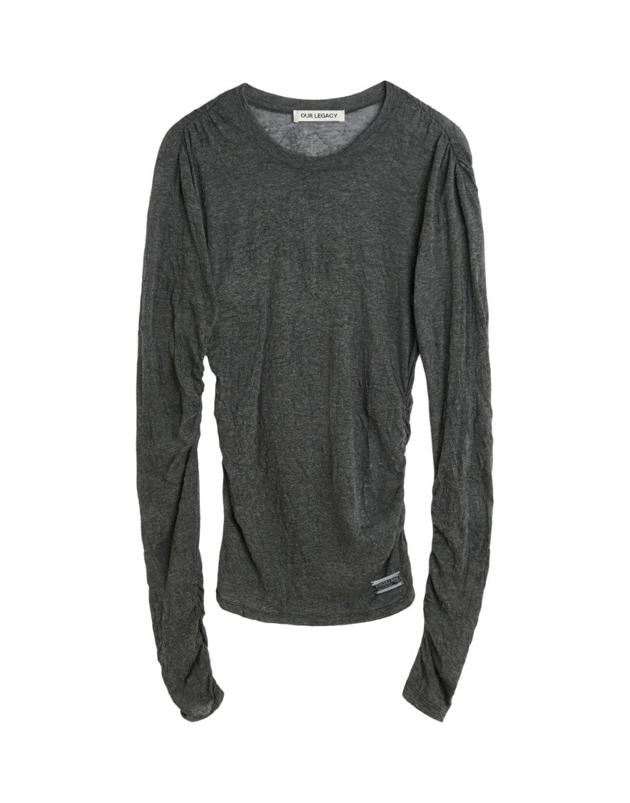 Our Legacy Gathered Detailing Grey Long-Sleeved Top